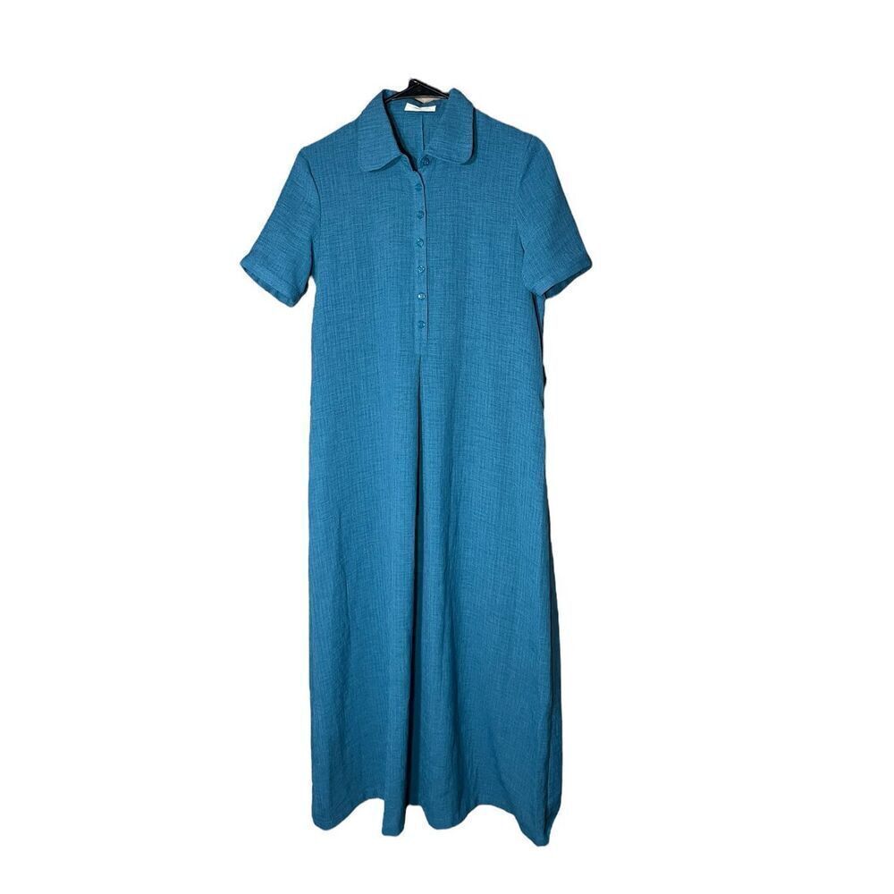 Cinema Club Teal Long Maxi Dress Lagenlook